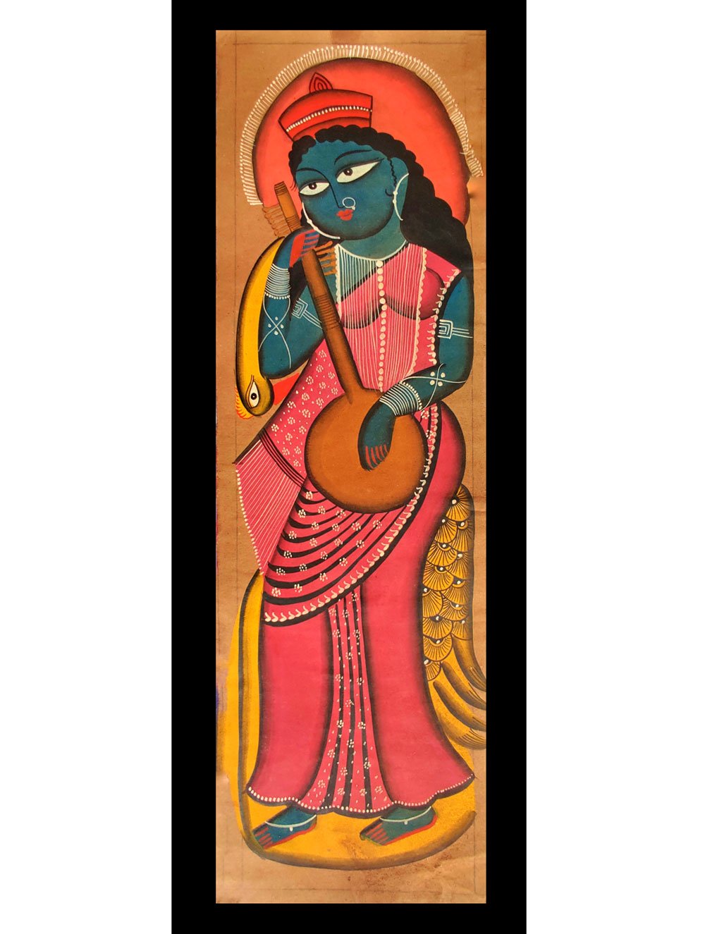 Load image into Gallery viewer, Kalighat Painting - Goddess Saraswati