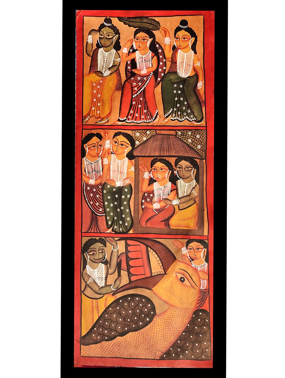 Load image into Gallery viewer, Kalighat Painting - Scene from Ramayana