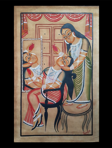 Kalighat Painting With Mount - Adornment (25