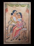 Kalighat Painting With Mount - Moments of Love (25
