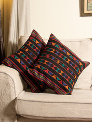 Kashida Embroidered Cushion Covers - Large (Set of 2) - The India Craft House 