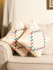 Kashida Embroidered Cushion Covers - Large (Set of 2) - The India Craft House 
