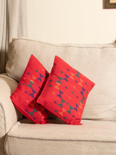Kashida Embroidered Cushion Covers - Small (Set of 2) - The India Craft House 