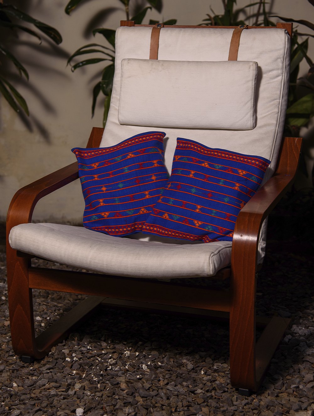 Load image into Gallery viewer, Kashida Pattu Woven Cushion Covers - Blue (Small, Set of 2)