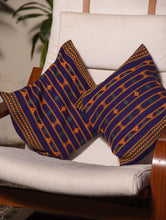 Load image into Gallery viewer, Kashida Pattu Woven Cushion Covers - Dark Blue (Large,Set of 2)