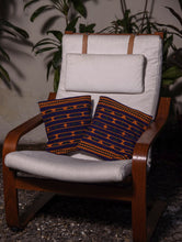 Load image into Gallery viewer, Kashida Pattu Woven Cushion Covers - Dark Blue (Small, Set of 2)