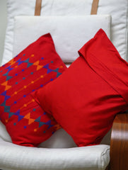 Kashida Pattu Woven Cushion Covers - Red Diamond (Set of 2)