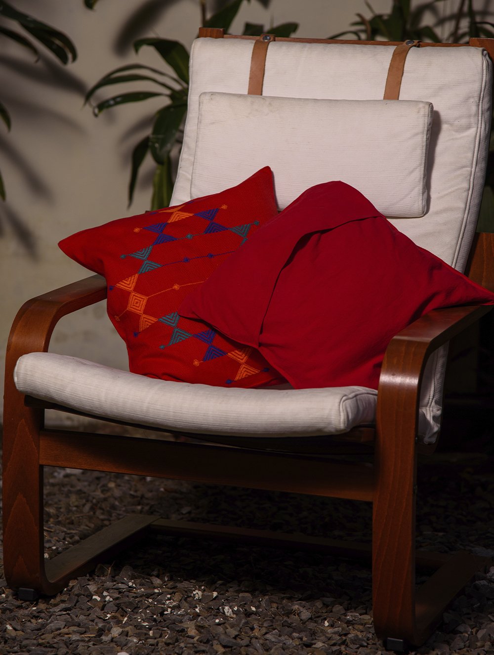Load image into Gallery viewer, Kashida Pattu Woven Cushion Covers - Red (Large, Set of 2)
