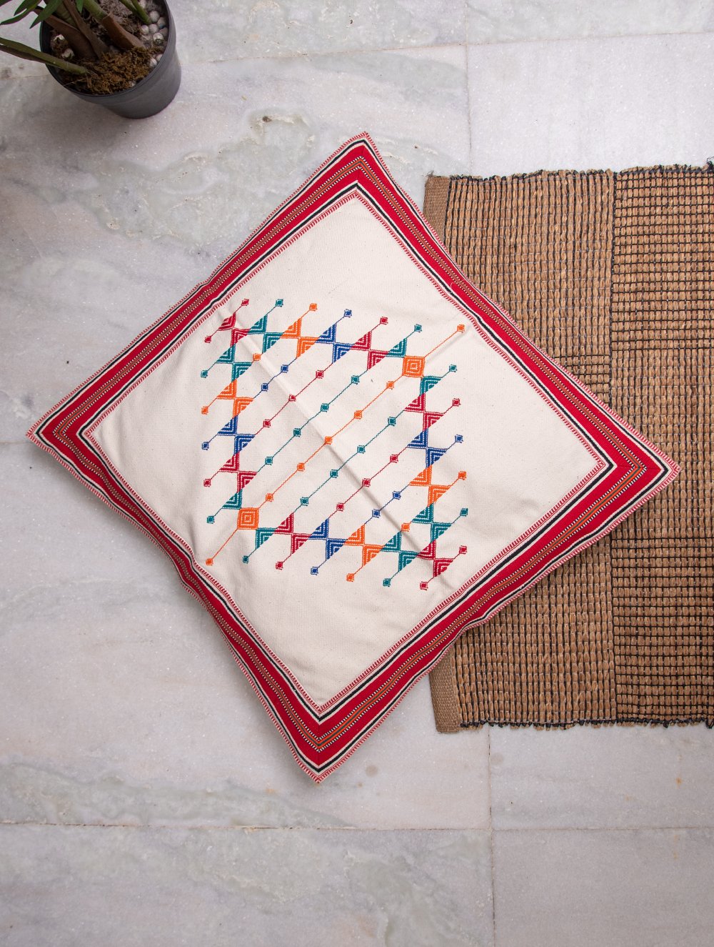 Kashida Woven Floor Cushion Covers - Large (Set of 2)