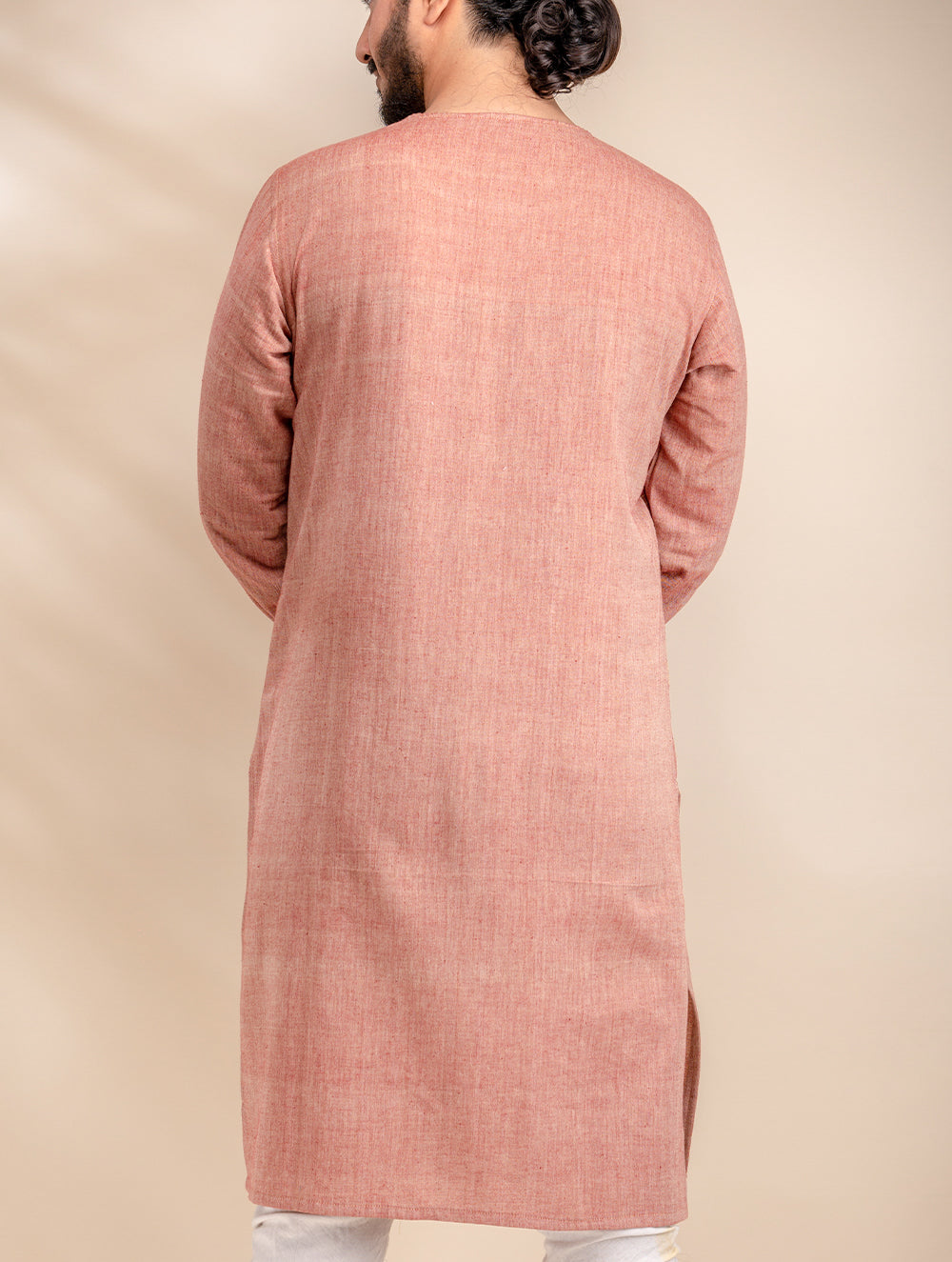 Load image into Gallery viewer, Kashida Pattu Handwoven Kurta - Dusky Pink