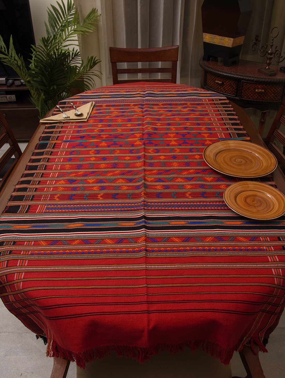 Kashida Pattu Woven Table Runner - Large 