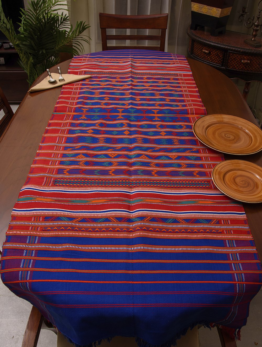 Kashida Pattu Woven Table Runner - Large 