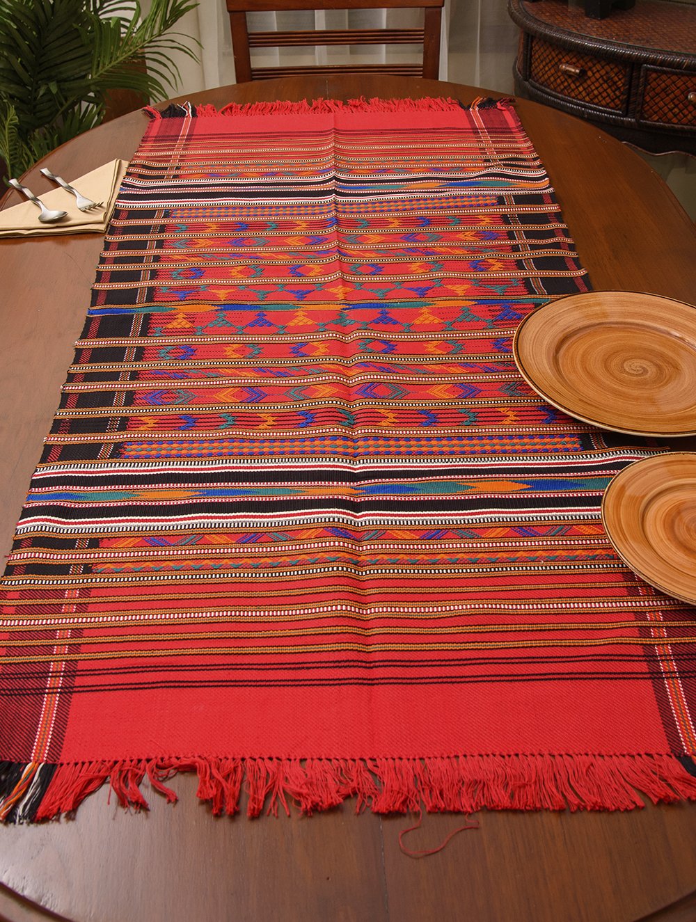 Kashida Pattu Woven Table Runner - Large 