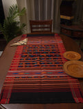 Kashida Pattu Woven Table Runner - Black & Red, Large