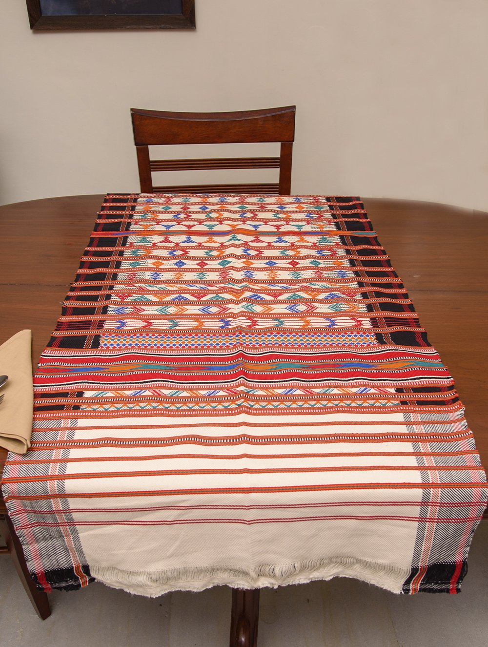 Load image into Gallery viewer, Kashida Pattu Woven Table Runner 