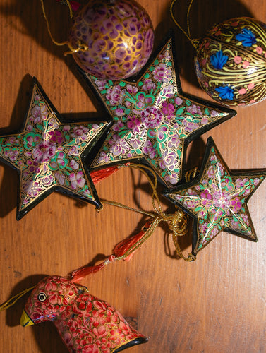 Kashmiri Art Xmas Decorations - Assorted (Set of 6)