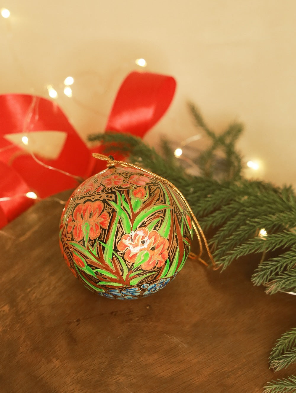 Load image into Gallery viewer, Kashmiri Art Xmas Decorations - Set of 2 Baubles