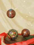 Kashmiri Art Xmas Decorations - Set of 3 Baubles
