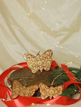 Load image into Gallery viewer, Kashmiri Art Xmas Decorations - Set of 3 Butterflies