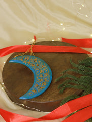 Kashmiri Art Xmas Decorations - Set of 3 Moon