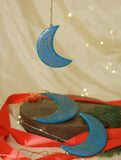 Kashmiri Art Xmas Decorations - Set of 3 Moon