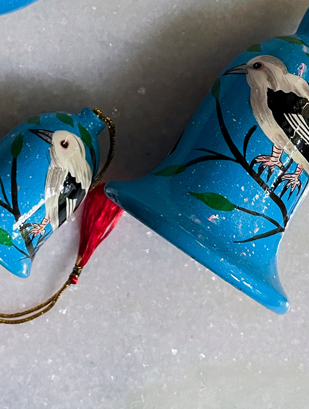 Kashmiri Art Xmas Decorations - Set of 5 (3 Baubles, 2 Bells)