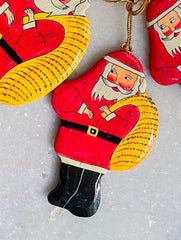 Kashmiri Art Xmas Decorations - Set of 6 (3 Moons, 3 Santa)