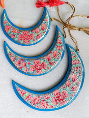 Kashmiri Art Xmas Decorations - Set of 6 (6 Moons)