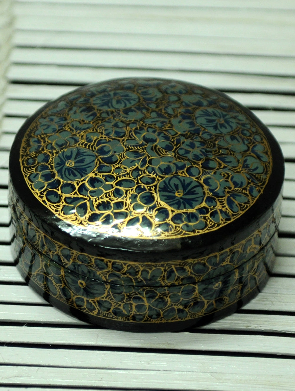 Load image into Gallery viewer, Kashmiri Art Papier Mache - Round Box, Small, Multicoloured - The India Craft House 
