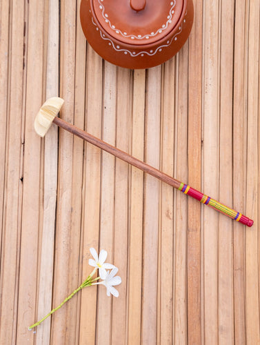 Kutch Lacquer Craft Wooden Churner - Red