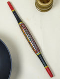 Kutch Lacquer Craft Wooden Rolling Pin (Black & Red Belan)