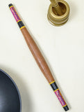 Kutch Lacquer Craft Wooden Rolling Pin (Black & Yellow Striped Belan)