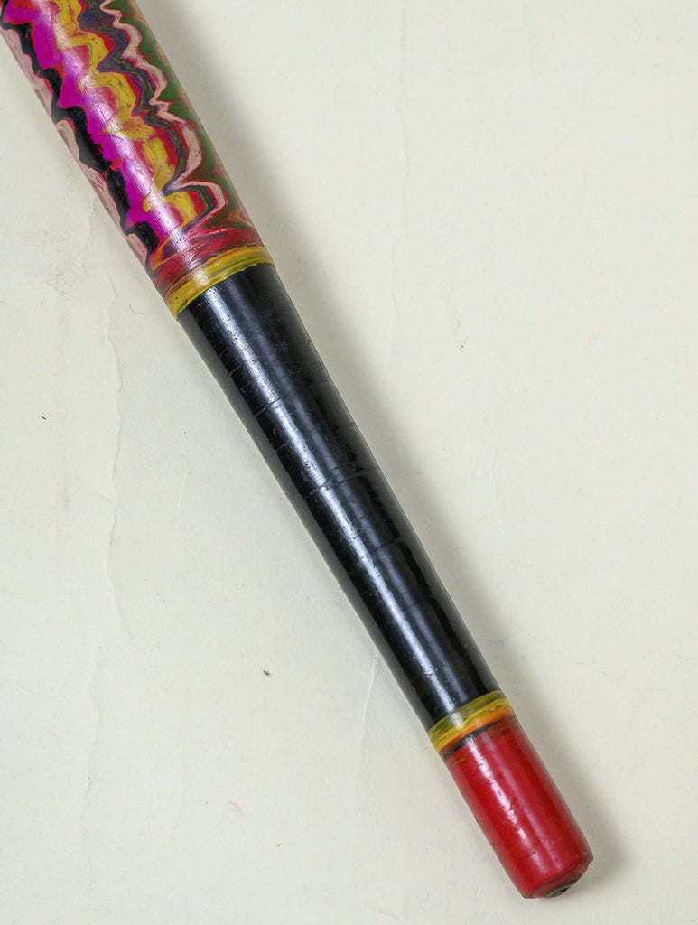 Kutch Lacquer Craft Wooden Rolling Pin (Magenta Belan)