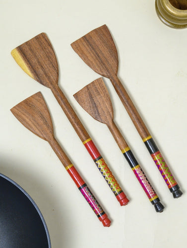 Kutch Lacquer Craft Wooden Spoons & Ladles (Set of 4)
