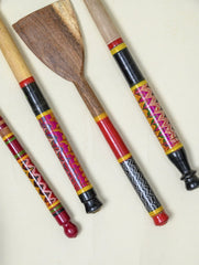 Kutch Lacquer Craft Wooden Spoons & Ladles (Set of 4)