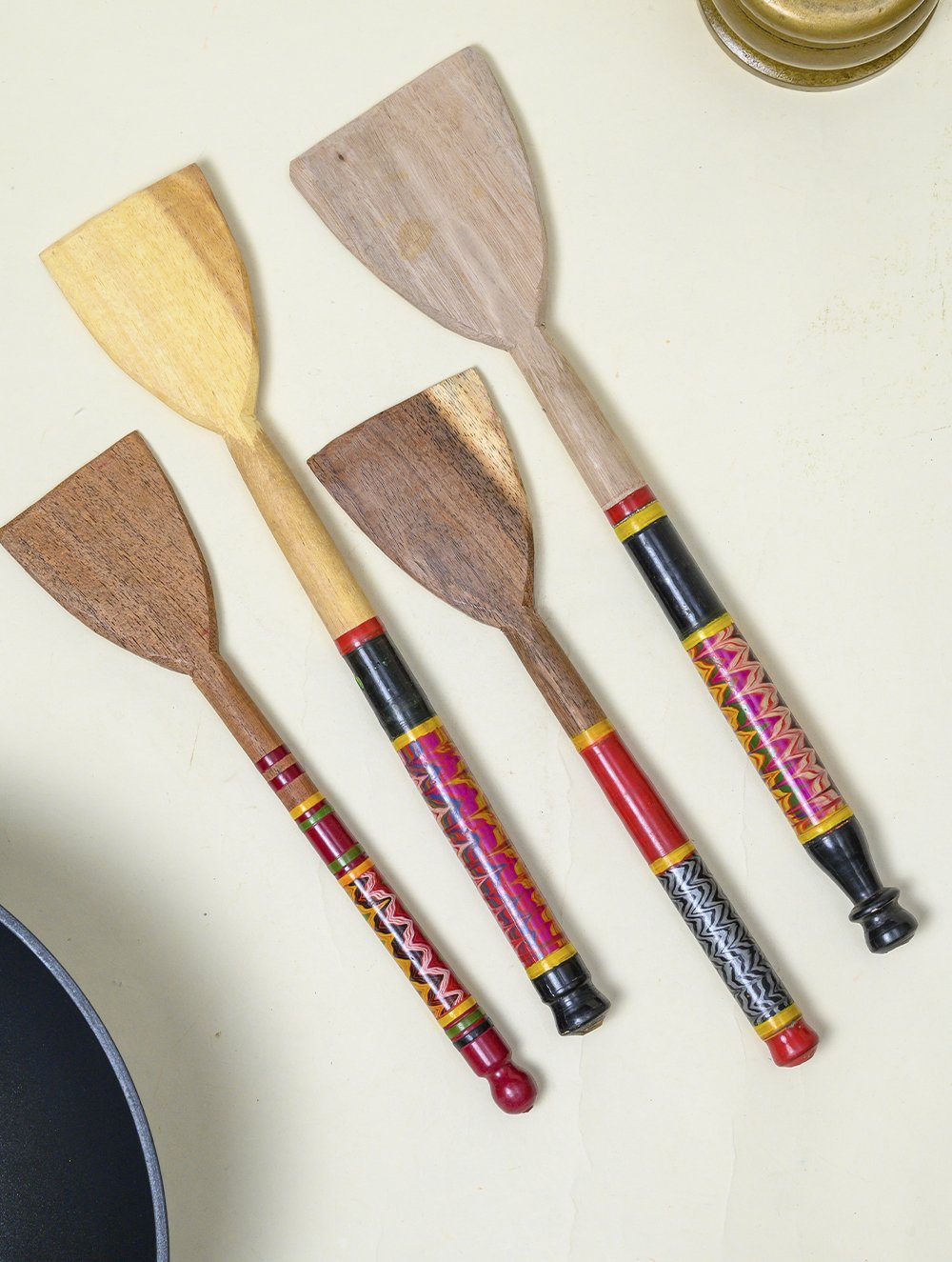 Load image into Gallery viewer, Kutch Lacquer Craft Wooden Spoons &amp; Ladles (Set of 4)
