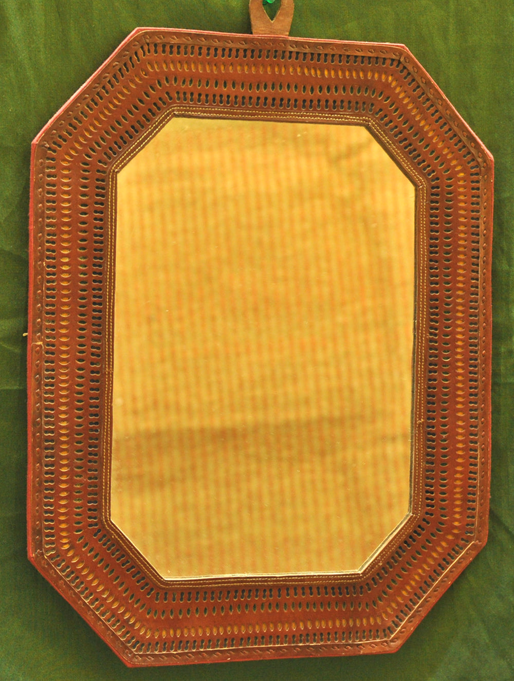 Load image into Gallery viewer, Kutch Cutwork Leather - Mirror Frame, Octagon - The India Craft House 