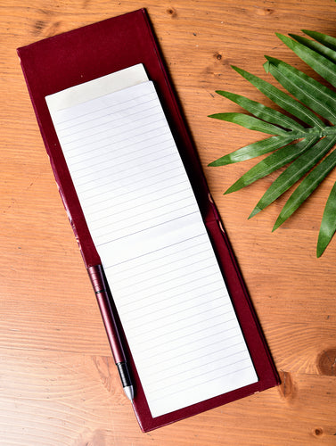 Embossed Leather - Paper Holder, Maroon Concentrics