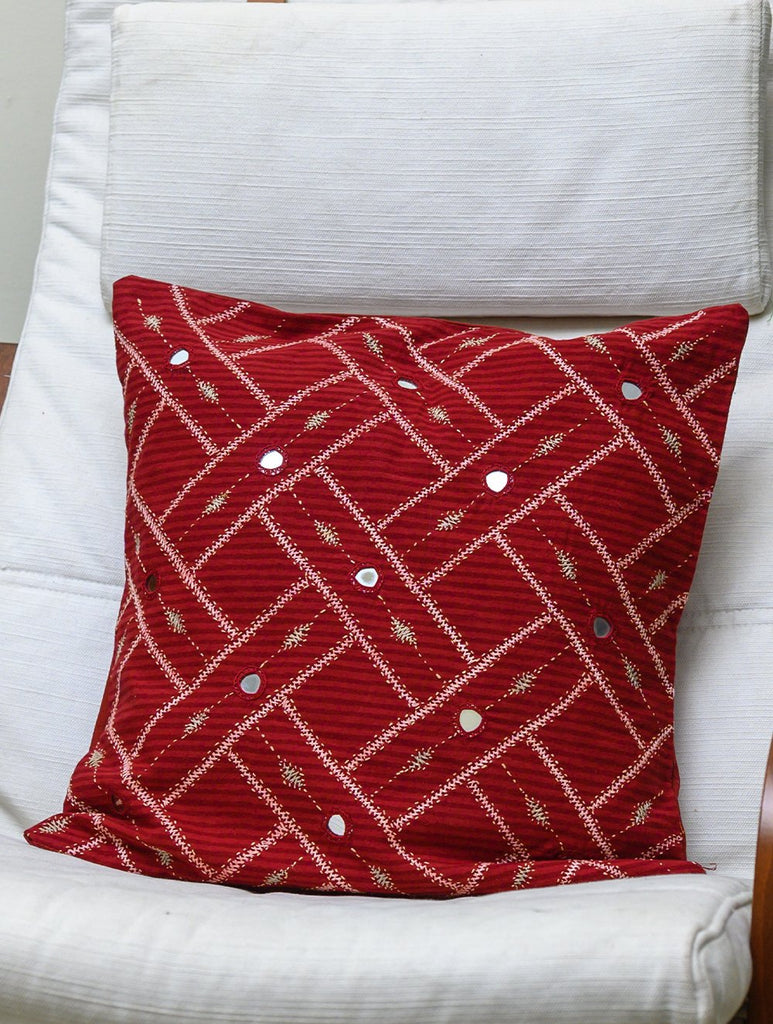 Lambani Tribal Hand Embroidered Cushion Covers - Flow  (Set of 2)