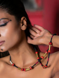Lambani Tribal Neckpiece - Long Beads & Thread Accent