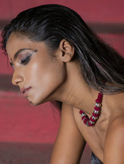 Lambani Tribal Neckpiece - Kona (Maroon)