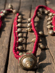 Lambani Tribal Neckpiece - Long Tomba (Maroon)