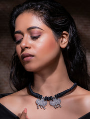 Lambani Tribal Neckpiece - Ornate Double Pendant