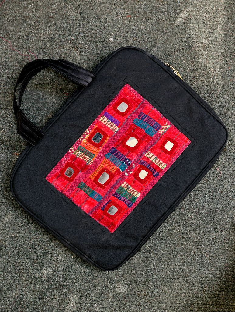 Lambani Mirror Work Laptop Bag - The India Craft House 