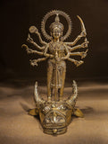 Large Dhokra Craft Curio - Goddess Durga Mahishasur Mardini