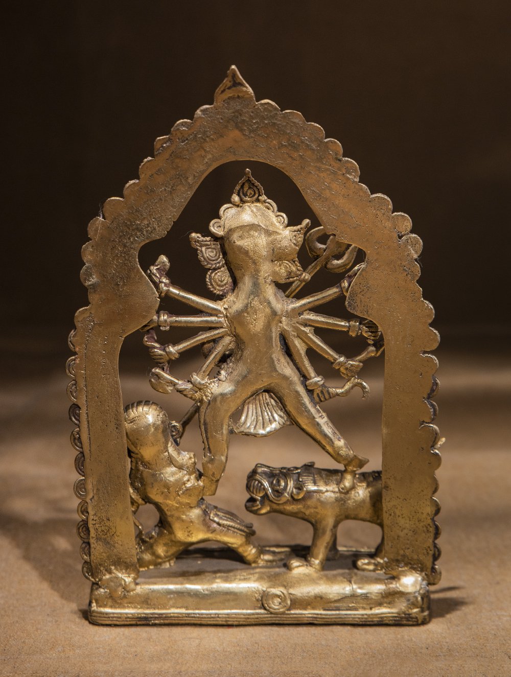 Large Dhokra Craft Curio - Goddess Durga  Victory