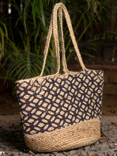 Load image into Gallery viewer, Large Jute Printed Multi-Utility Tote Bag