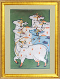 Large Pichwai Painting ❃ Srinathji as a Cow (Framed)