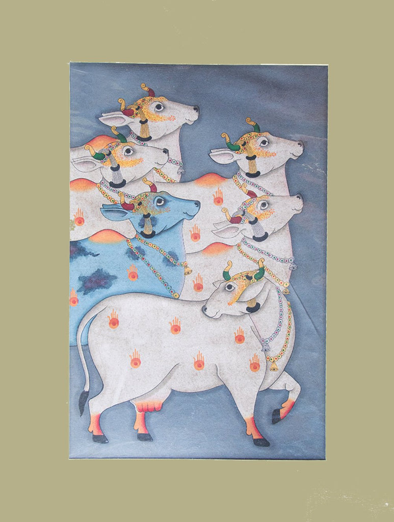 Large Pichwai Painting ❃ Srinathji disguised as a Cow 