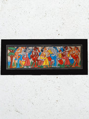 Large Potua Art Painting With Mount - Wedding Celebrations (10"x25")